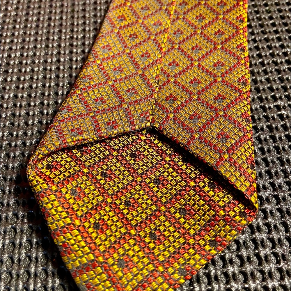 Goldlion Commodore Germany Mens Neck Tie 52” Length Vintage Diamond Pattern - Picture 2 of 3